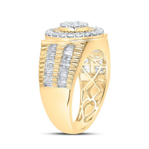 10kt Yellow Gold Men's Round Diamond Cluster Ring - Captivating Brilliance - Splendid Jewellery