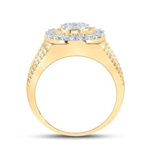 Load image into Gallery viewer, 10kt Yellow Gold Men&#39;s Round Diamond Cluster Ring - Captivating Brilliance Side view from the 10Kt Yellow Gold Mens Round Diamond Cluster Ring 1 3 4 Cttwpin280230 collection by Splendid Jewellery