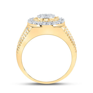 10kt Yellow Gold Men's Round Diamond Cluster Ring - Captivating Brilliance - Splendid Jewellery