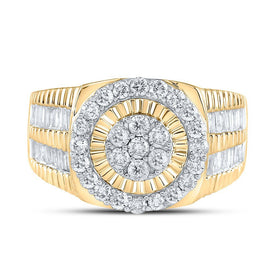 10kt Yellow Gold Men's Round Diamond Cluster Ring - Captivating Brilliance - Splendid Jewellery