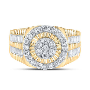 10kt Yellow Gold Men's Round Diamond Cluster Ring - Captivating Brilliance - Splendid Jewellery