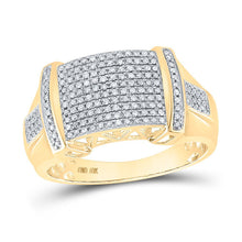 Load image into Gallery viewer, 10kt Yellow Gold Men's Round Diamond Cluster Statement Ring - 1/2 Cttw | Splendid Jewellery - Splendid Jewellery