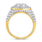 10kt Yellow Gold Men's Round Diamond Cluster Statement Ring - 2 - 1/2 Cttw - Splendid Jewellery