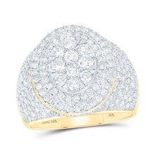 Load image into Gallery viewer, 10kt Yellow Gold Men's Round Diamond Cluster Statement Ring - 2 - 1/2 Cttw - Splendid Jewellery