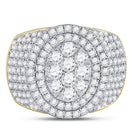 10kt Yellow Gold Men's Round Diamond Cluster Statement Ring - 2 - 1/2 Cttw - Splendid Jewellery