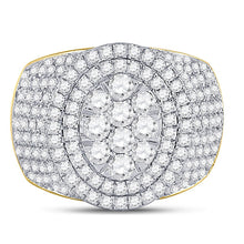 Load image into Gallery viewer, 10kt Yellow Gold Men's Round Diamond Cluster Statement Ring - 2 - 1/2 Cttw - Splendid Jewellery