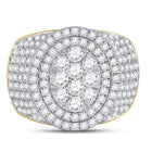 10kt Yellow Gold Men's Round Diamond Cluster Statement Ring - 2 - 1/2 Cttw - Splendid Jewellery