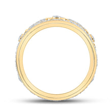 Load image into Gallery viewer, 10kt Yellow Gold Men&#39;s Round Diamond Cog Band Ring - Captivating Brilliance product Side View from Splendid Jewellery
