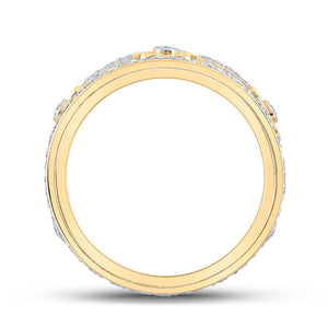 10kt Yellow Gold Men's Round Diamond Cog Band Ring - Captivating Brilliance - Splendid Jewellery