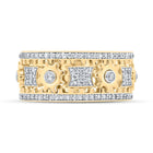 10kt Yellow Gold Men's Round Diamond Cog Band Ring - Captivating Brilliance product Top View from Splendid Jewellery
