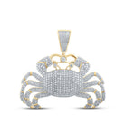 10kt Yellow Gold Men's Round Diamond Crab Cancer Sign Charm Pendant - 3 - 1/3 Cttw - Splendid Jewellery