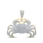 10kt Yellow Gold Men's Round Diamond Crab Cancer Sign Charm Pendant - 3 - 1/3 Cttw - Splendid Jewellery