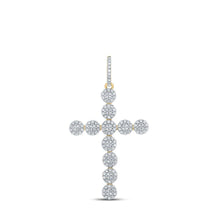 Load image into Gallery viewer, 10kt Yellow Gold Men's Round Diamond Cross Charm Pendant - 1 - 1/3 Cttw - Splendid Jewellery