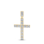 10kt Yellow Gold Men's Round Diamond Cross Charm Pendant - 1 - 7/8 Cttw | Splendid Jewellery - Splendid Jewellery