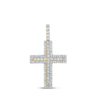 10kt Yellow Gold Men's Round Diamond Cross Charm Pendant - 1 Cttw | Splendid Jewellery - Splendid Jewellery