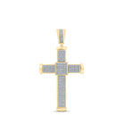 10kt Yellow Gold Men's Round Diamond Cross Charm Pendant - 1 Cttw | Splendid Jewellery - Splendid Jewellery