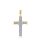 10kt Yellow Gold Men's Round Diamond Cross Charm Pendant - 1 Cttw | Splendid Jewellery - Splendid Jewellery