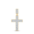 10kt Yellow Gold Men's Round Diamond Cross Charm Pendant - 1 Cttw | Splendid Jewellery - Splendid Jewellery