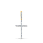 10kt Yellow Gold Men's Round Diamond Cross Charm Pendant - 1/2 Cttw - Splendid Jewellery