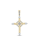 10kt Yellow Gold Men's Round Diamond Cross Charm Pendant - 1/3 Cttw - Splendid Jewellery