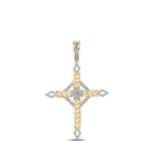 10kt Yellow Gold Men's Round Diamond Cross Charm Pendant - 1/3 Cttw - Splendid Jewellery