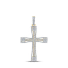 10kt Yellow Gold Men's Round Diamond Cross Charm Pendant - 2 - 1/2 Ct.t.w. - Splendid Jewellery
