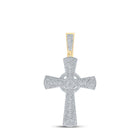 10kt Yellow Gold Men's Round Diamond Cross Charm Pendant - 2 - 3/4 Cttw | Splendid Jewellery - Splendid Jewellery