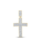 10kt Yellow Gold Men's Round Diamond Cross Charm Pendant - 2 Cttw | Splendid Jewellery - Splendid Jewellery