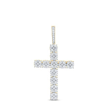 Load image into Gallery viewer, 10kt Yellow Gold Men's Round Diamond Cross Charm Pendant - 2 Cttw | Splendid Jewellery - Splendid Jewellery