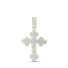 10kt Yellow Gold Men's Round Diamond Cross Charm Pendant - 2 Cttw | Splendid Jewellery - Splendid Jewellery