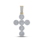 10kt Yellow Gold Men's Round Diamond Cross Charm Pendant - 2 Cttw | Splendid Jewellery - Splendid Jewellery