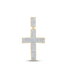10kt Yellow Gold Men's Round Diamond Cross Charm Pendant - 2 Cttw | Splendid Jewellery - Splendid Jewellery