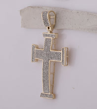 Load image into Gallery viewer, 10kt Yellow Gold Men's Round Diamond Cross Charm Pendant - 3/4 Cttw | Splendid Jewellery Side 2 view from the 10Kt Yellow Gold Mens Round Diamond Cross Charm Pendant 3 4 Cttwpin223551 collection by Splendid Jewellery