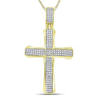 10kt Yellow Gold Men's Round Diamond Cross Charm Pendant - 3/8 Cttw | Splendid Jewellery Top view from the 10Kt Yellow Gold Mens Round Diamond Cross Charm Pendant 3 8 Cttwpin226145 collection by Splendid Jewellery