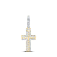 Load image into Gallery viewer, 10kt Yellow Gold Men's Round Diamond Cross Charm Pendant - 3/8 Cttw | Splendid Jewellery - Splendid Jewellery