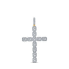 10kt Yellow Gold Men's Round Diamond Cross Charm Pendant - 4 - 1/4 Ct.t.w. - Splendid Jewellery