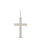 10kt Yellow Gold Men's Round Diamond Cross Charm Pendant - 4 Cttw | Splendid Jewellery - Splendid Jewellery