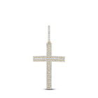 10kt Yellow Gold Men's Round Diamond Cross Charm Pendant - 4 Cttw | Splendid Jewellery - Splendid Jewellery