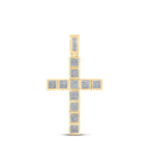 10kt Yellow Gold Men's Round Diamond Cross Charm Pendant 5/8 Cttw - A Dazzling Symbol of Faith and Style - Splendid Jewellery