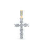 10kt Yellow Gold Men's Round Diamond Cross Charm Pendant - A Dazzling Statement Piece - Splendid Jewellery