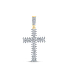 10kt Yellow Gold Men's Round Diamond Cross Charm Pendant - A Dazzling Statement Piece - Splendid Jewellery