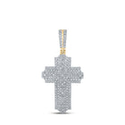 10kt Yellow Gold Men's Round Diamond Cross Charm Pendant - Captivating Brilliance - Splendid Jewellery