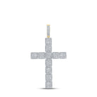 10kt Yellow Gold Men's Round Diamond Cross Charm Pendant - Exquisite Brilliance - Splendid Jewellery