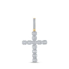 10kt Yellow Gold Men's Round Diamond Cross Charm Pendant - Luxurious Diamond Elegance - Splendid Jewellery