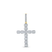 Load image into Gallery viewer, 10kt Yellow Gold Men's Round Diamond Cross Charm Pendant - Luxurious Diamond Elegance - Splendid Jewellery