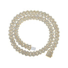 10kt Yellow Gold Men's Round Diamond Cuban Curb Link Chain Necklace - A Dazzling Statement Piece - Splendid Jewellery