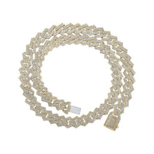 Load image into Gallery viewer, 10kt Yellow Gold Men's Round Diamond Cuban Curb Link Chain Necklace - A Dazzling Statement Piece - Splendid Jewellery