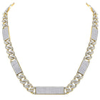 10kt Yellow Gold Men's Round Diamond Cuban Link 24" Necklace - Luxurious Brilliance Top view from the 10Kt Yellow Gold Mens Round Diamond Cuban Link 24 Necklace 24 1 2 Cttwpin270697 collection by Splendid Jewellery