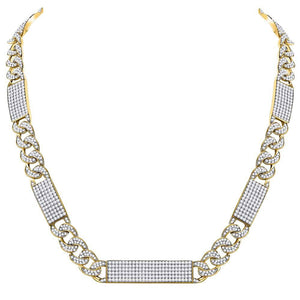 10kt Yellow Gold Men's Round Diamond Cuban Link 24" Necklace - Luxurious Brilliance - Splendid Jewellery