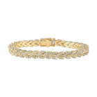 10kt Yellow Gold Men's Round Diamond Cuban Link Bracelet - A Dazzling Statement Piece - Splendid Jewellery